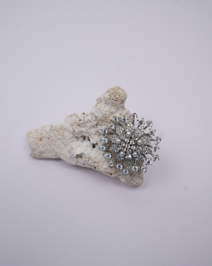 White Delicate Zircon Cocktail Ring