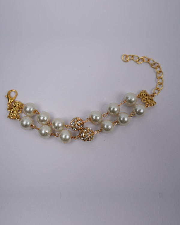 2 Line Pearl Crystal Bracelet-Women's fashion jewellery online