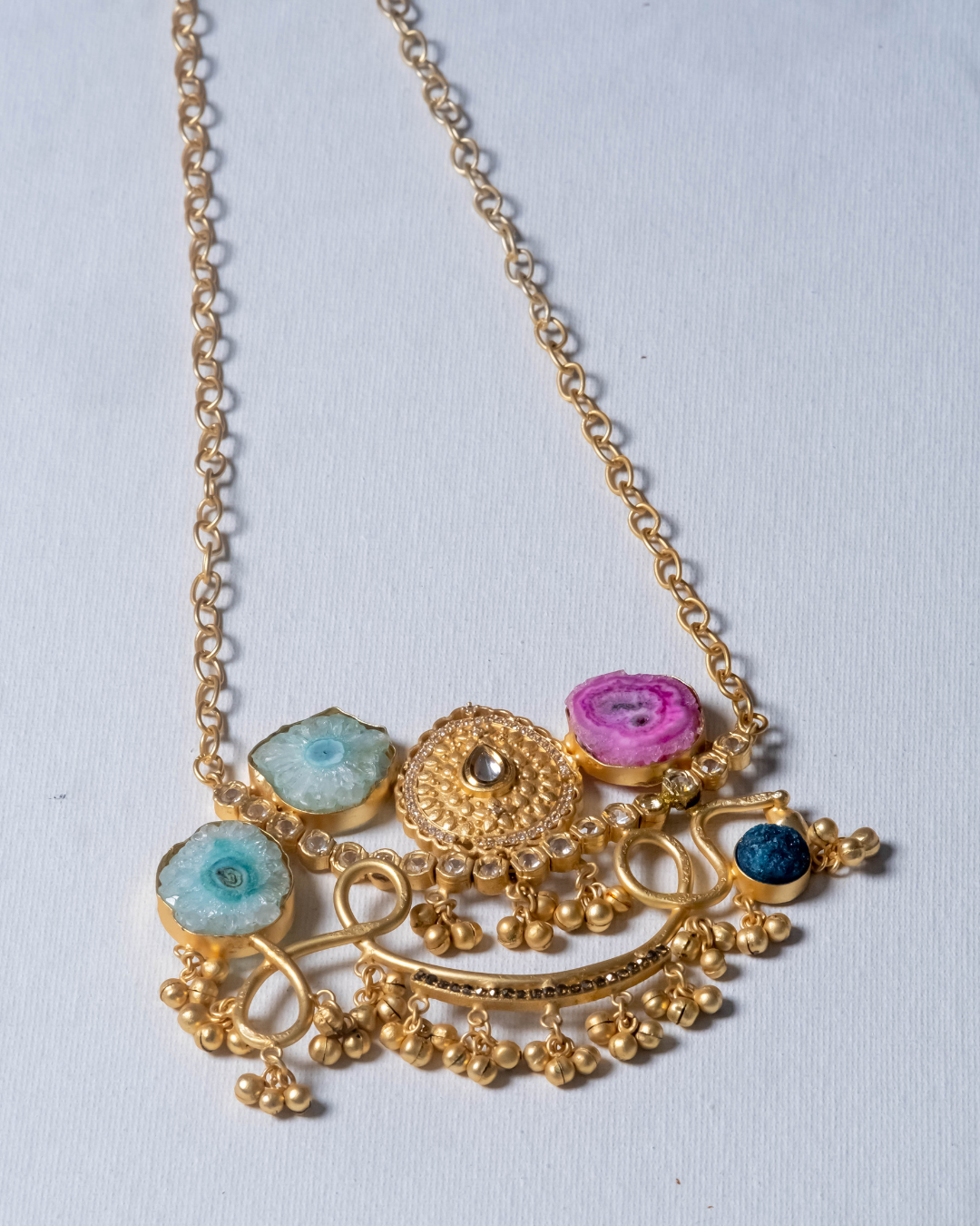 Gold Fusion Druzi Stone Necklace
