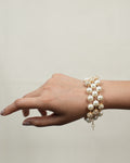 3 Line Pearl Crystal Bracelet