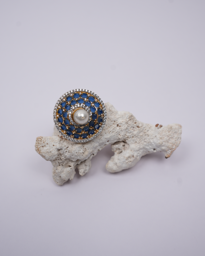 Blue Jade Zircon Ring