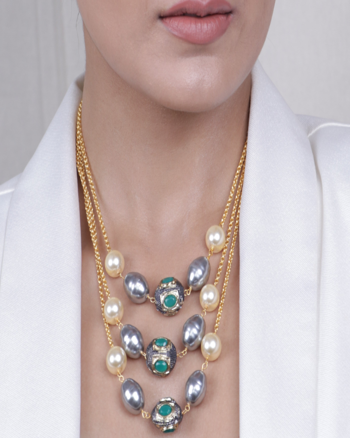 Marcasite Layered Round Necklace