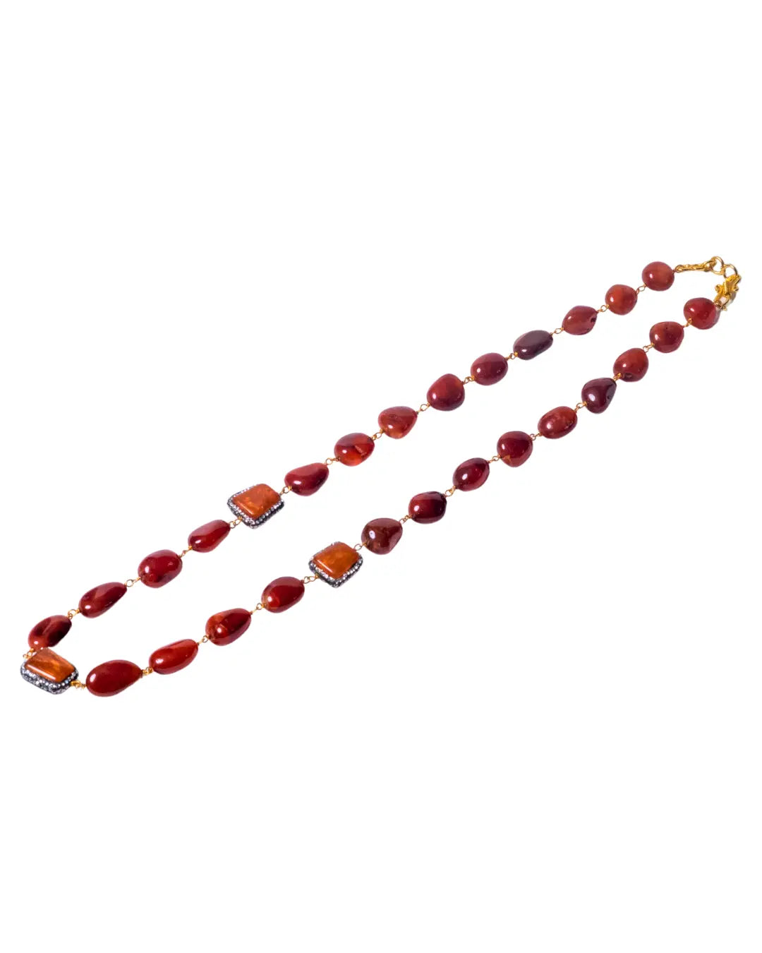 Orange Brown Jasper Agate Chain