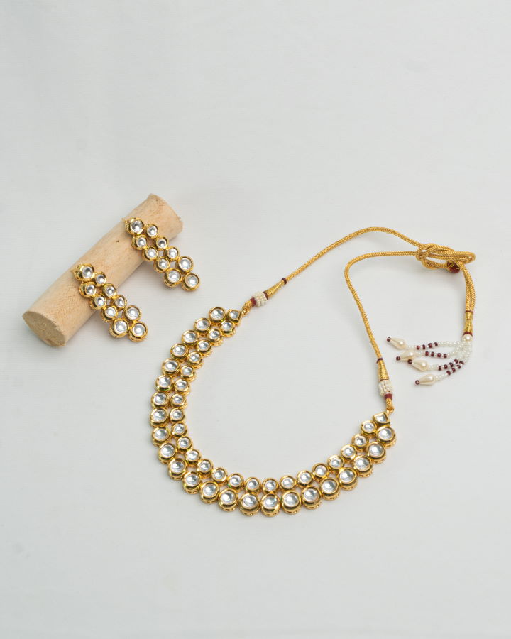 Lines Kundan Necklace Set