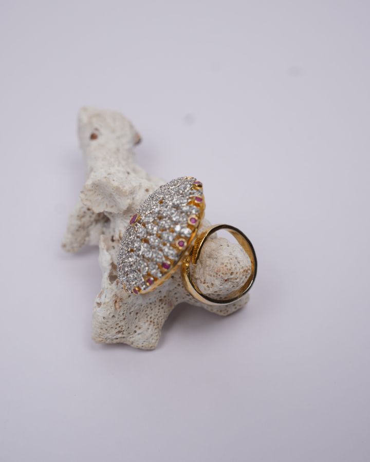 Radiant Ruby  Zircon Cocktail Ring