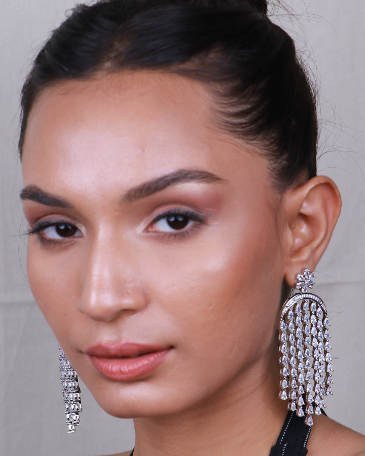 Zircon White Chandelier Earrings
