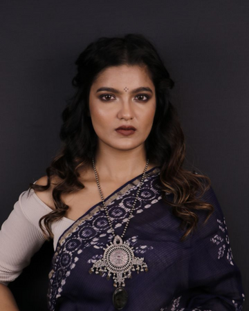 Bold  Stone long silver pendant