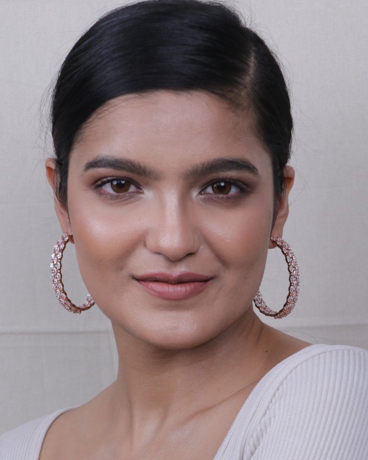 Auric 3 line Zircon Loop Earring Womens fashion jewellery online