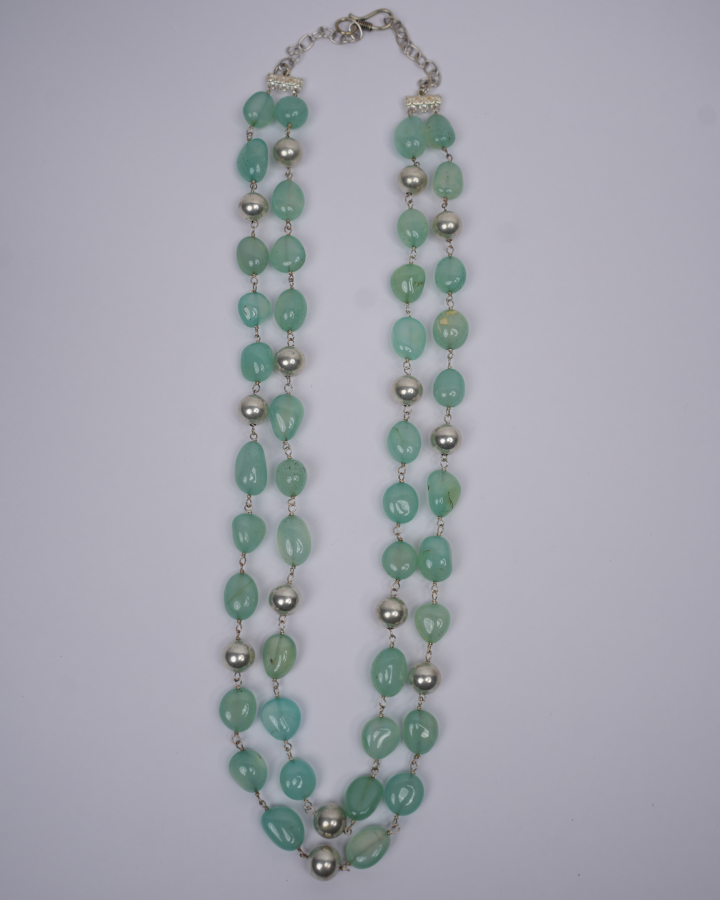 2 Line Green Jade Necklace-Women's fashion jewellery online