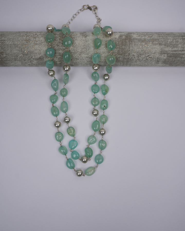 2 Line Green Jade Necklace-Women's fashion jewellery online