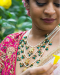 Emerald Green Layered Moti Ranihaar-Women