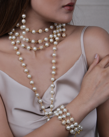 Combo Gorgeous Pearl Choker with Bracelet
