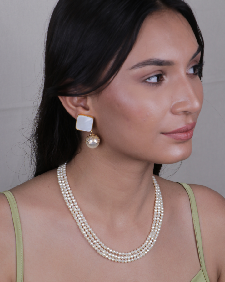Combo Classy Pearl Necklace with Earrings