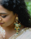 Mint Meenakari Kundan Long Bali Earrings-Women's fashion jewellery online