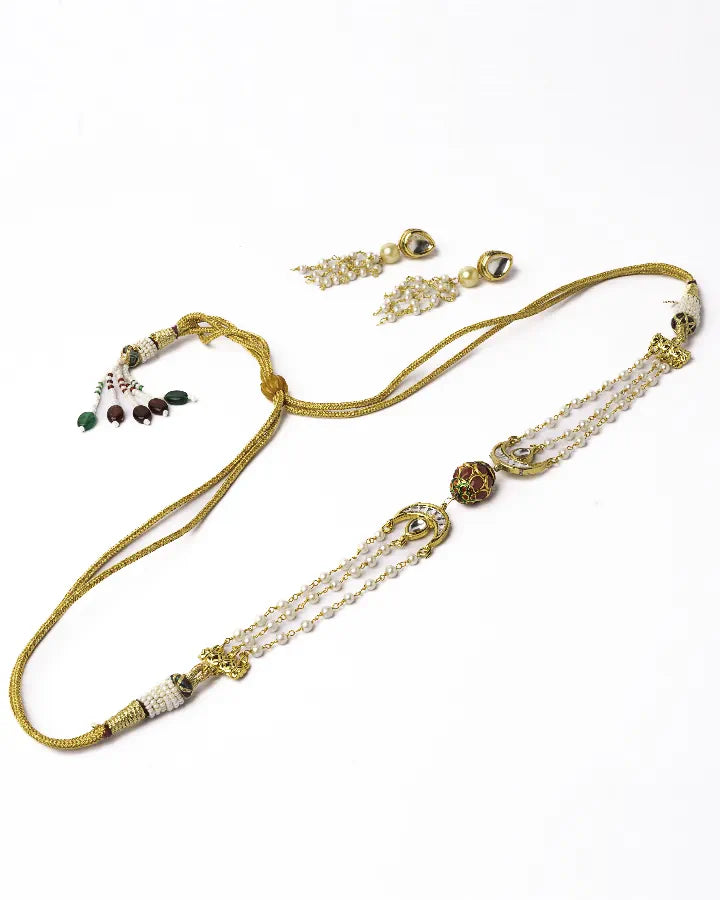 Moti Beaded Red Meenakari Choker-Women's fashion jewellery online