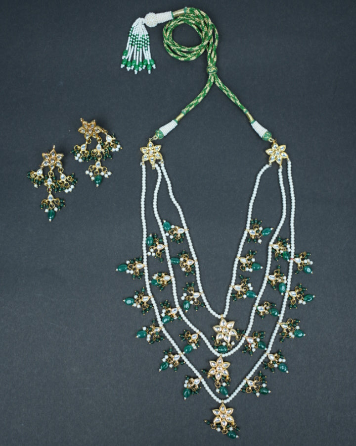 Emerald Green Layered Moti Ranihaar-Women"s fashion jewellery online