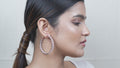 Auric 3 line Zircon Loop Earring Womens fashion jewellery online
