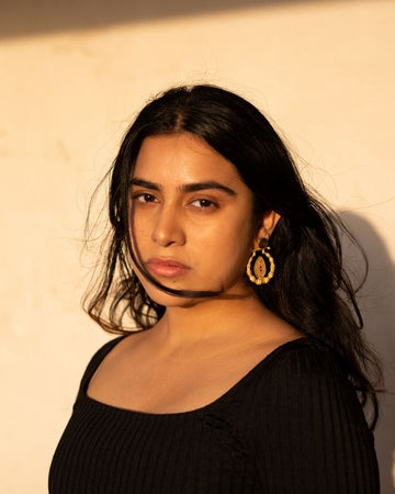 Gold Dusted Brown Earrings-Women's fashion jewellery online