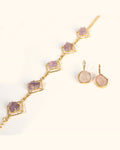 Amethyst Quartz Choker With Earrings-Womens fashion jewellery online