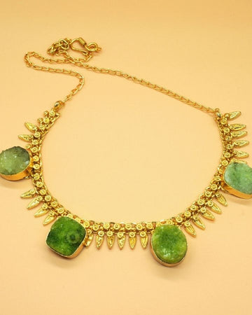 Green Apple Gold Statement Necklace-Women's fashion jewellery online