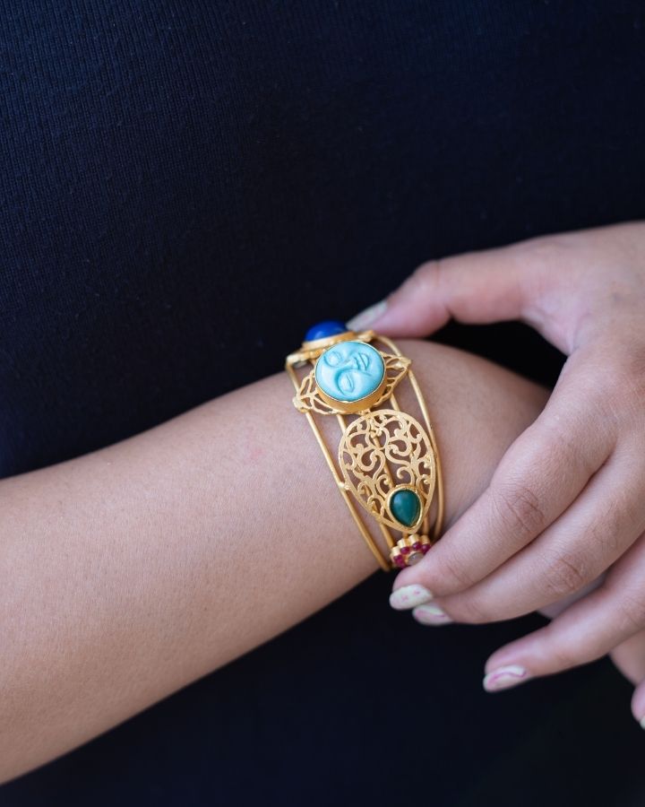 Semi Precious Cuff Bracelet-Women's fashion jewellery online