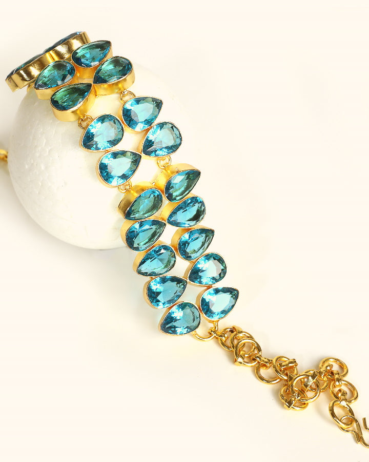Blue Crystal Choker With Earrings, Women's fashion jewellery online
