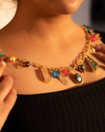 Terra Multi Colour Stone Chain-Women's fashion jewellery online