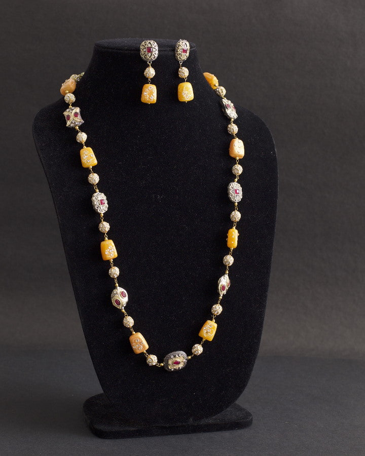 Sunshine Yellow Single Line Marcasite Necklace-Women's fashion jewellery online