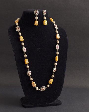 Sunshine Yellow Single Line Marcasite Necklace-Women's fashion jewellery online