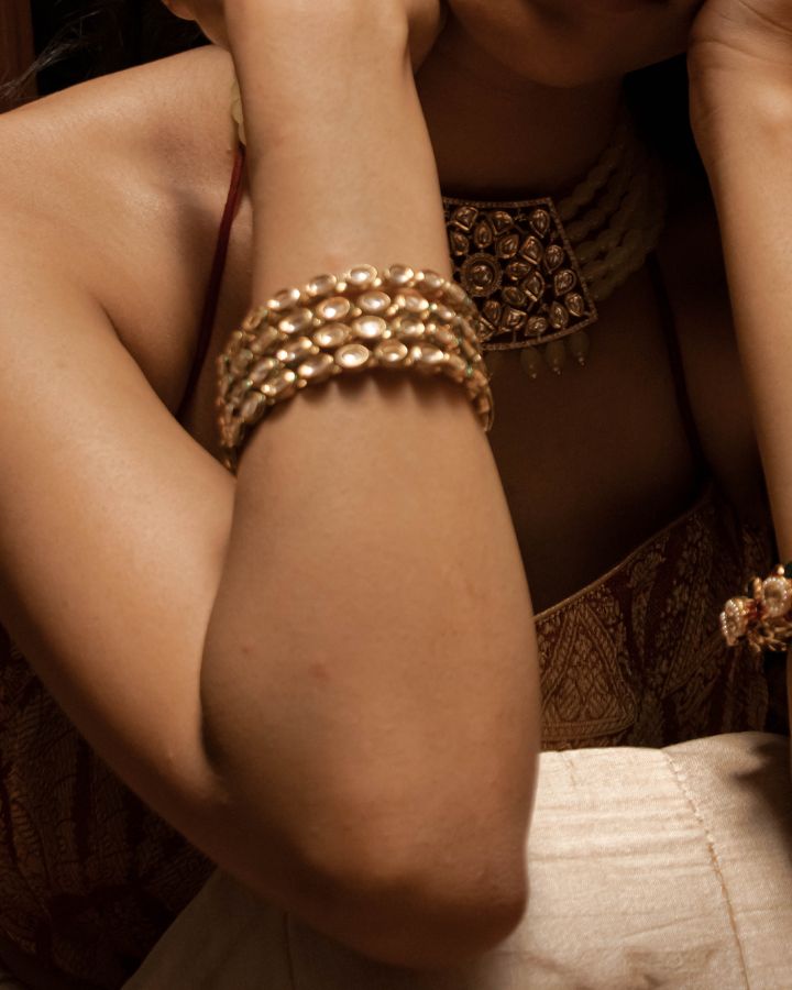 Exquisite Kundan Bangles-Women's fashion jewellery online