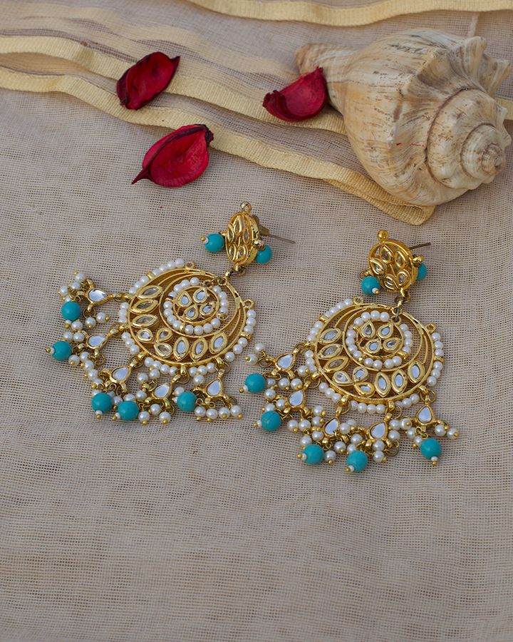 Turquoise Chand bali