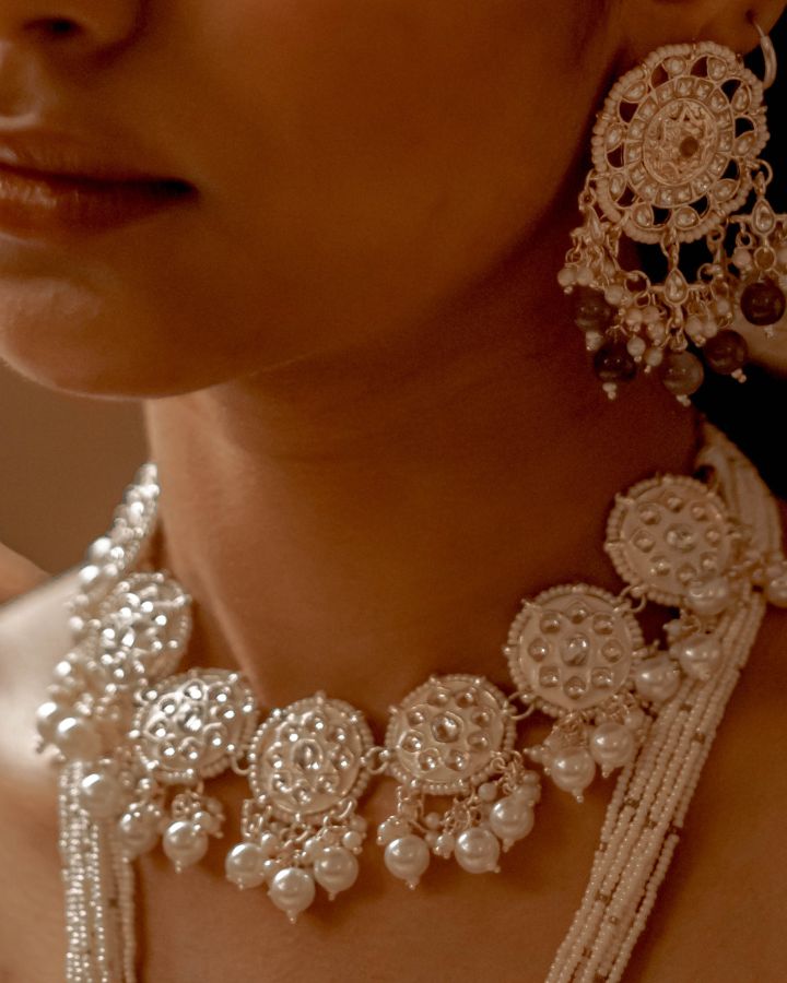 White Meenakari Choker-Women's fashion jewellery online