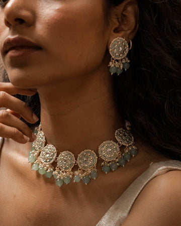 Pastel Green Meenakari Choker