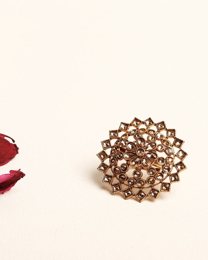 Royal Kundan Ring-Women's fashion jewellery online