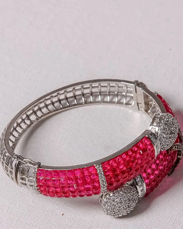 Pink Ruby Zircon Sparkle Bangle