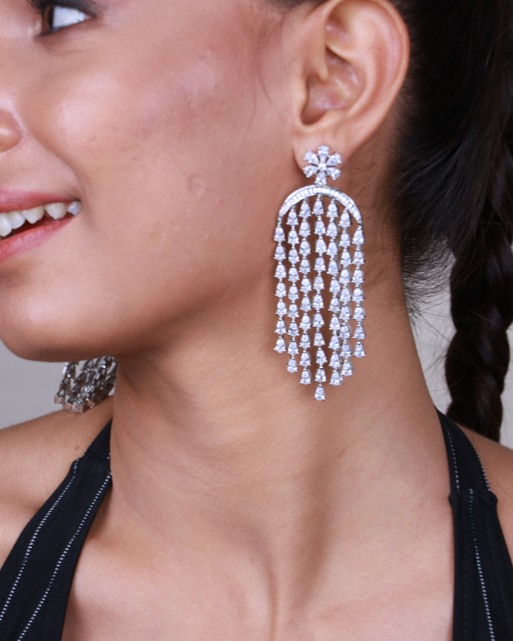 Zircon White Chandelier Earrings