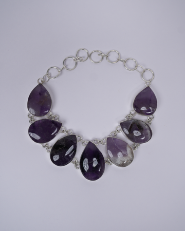 Shaded Purple Agate  Statement Necklace