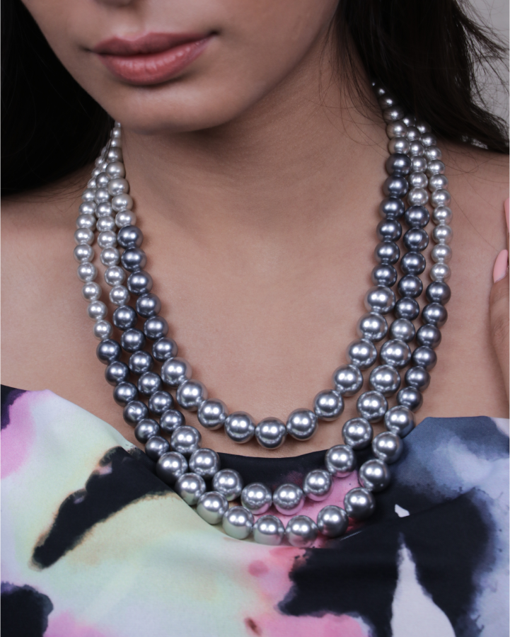 3 Layered Shaded Pearl Chain-Women's fashion jewellery online