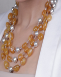 3 Layered Orange Jade Necklace-Women's fashion jewellery online