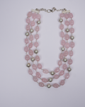 3 Line Rose Quartz Necklace-Women's fashion jewellery online