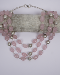 3 Line Rose Quartz Necklace-Women's fashion jewellery online