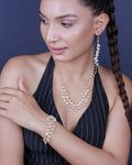 Beautiful 2 lines Rice Pearl Necklace Set-Women's fashion jewellery online