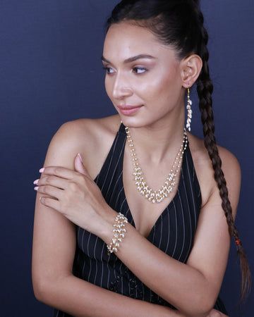 Combo Rice Pearl Layered Necklace Set