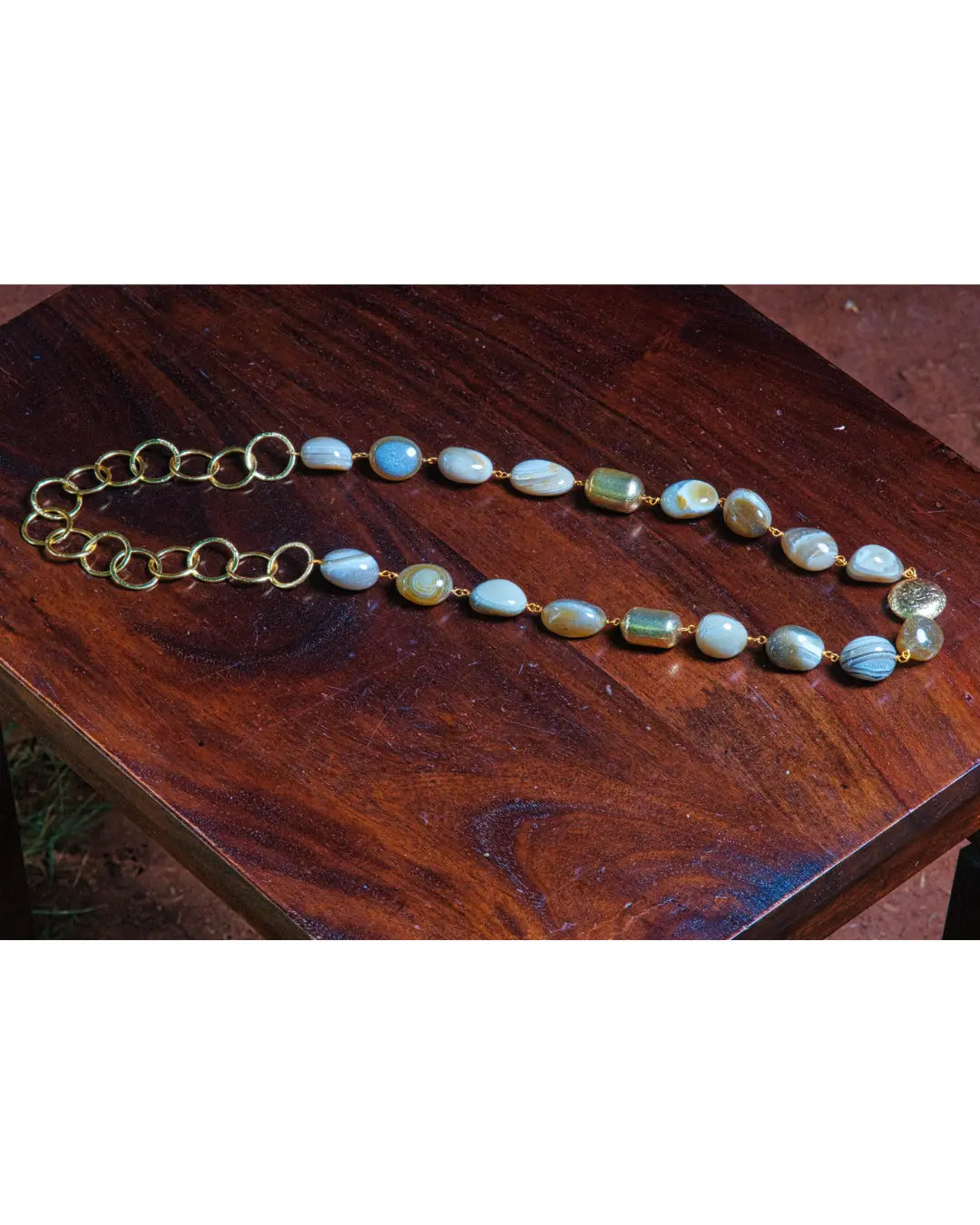 Grey Brown Unshaped Tourmaline Chain