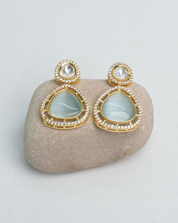 Blue Stone Crystal Earrings