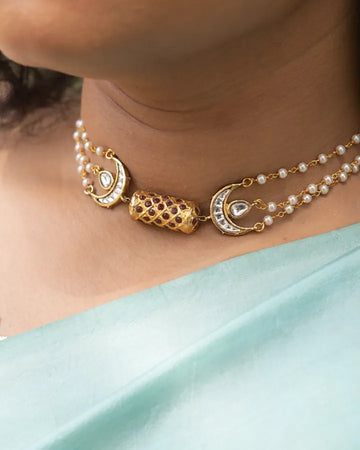 Dhul Red Beaded Choker-Women's fashion jewellery online 