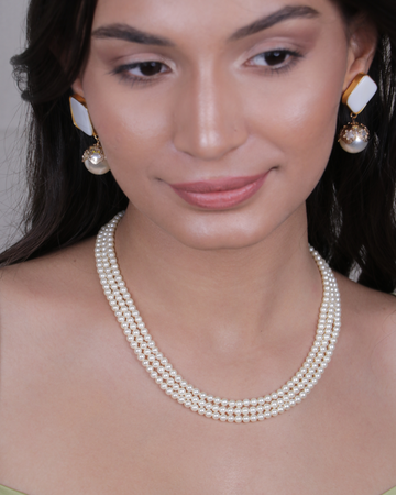 Combo Classy Pearl Necklace with Earrings