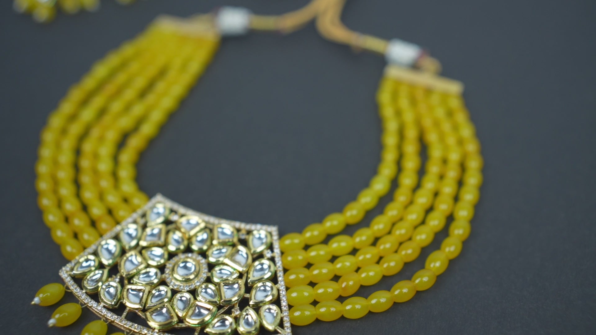 Yellow Kundan Choker-Women's fashion jewellery online