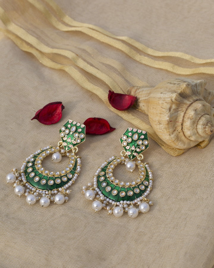 Royal Green Chaandbalis-Women's fashion jewellery online 