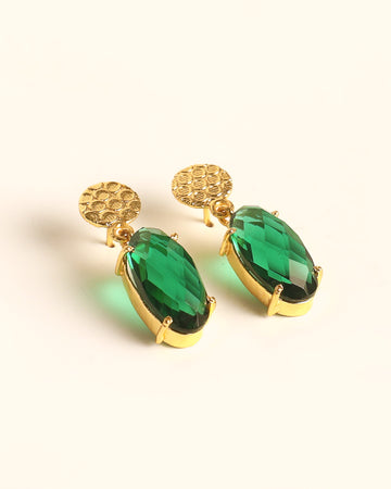 Crystal Green Earrings With Bracelet